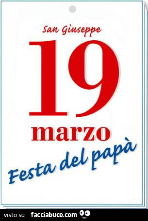 19 Marzo Festa del Papà