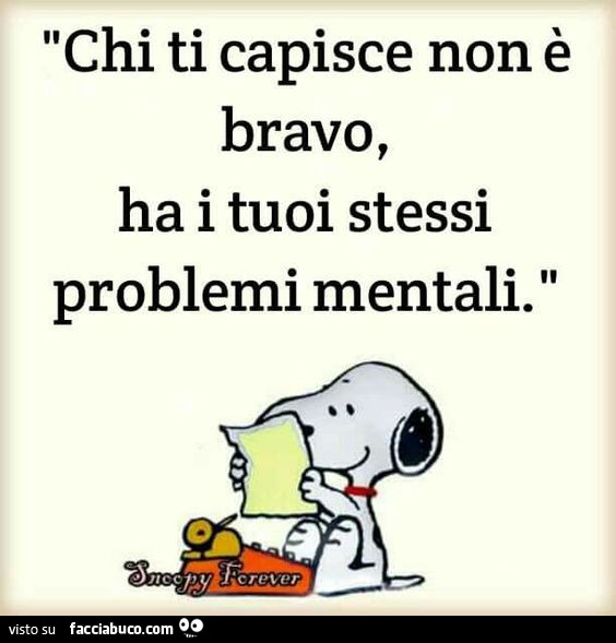 Chi ti capisce non è bravo, ha i tuoi stessi problemi mentali