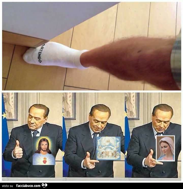 Dito sullo spigolo. Berlusconi conta le bestemmie