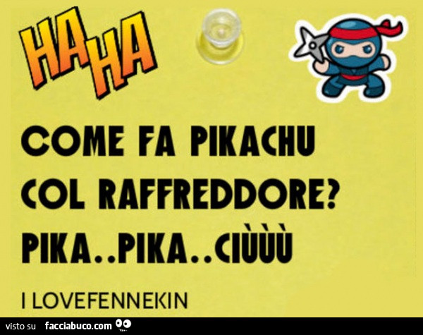 Come fa Pikachu col raffreddore? Pika Pika Ciùùù