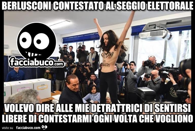 Berlusconi contestato al seggio elettorale. Volevo dire alle mie detrattrici di sentirsi libere di contestarmi ogni volta che vogliono