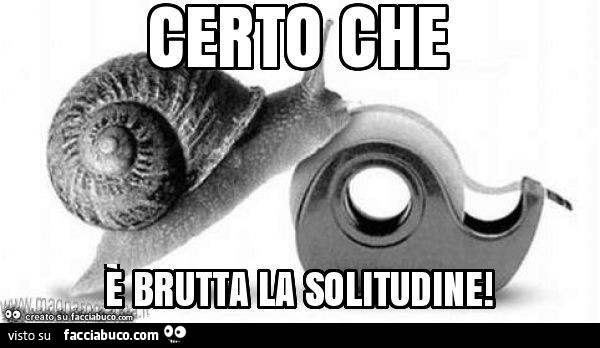 Certo che è brutta la solitudine