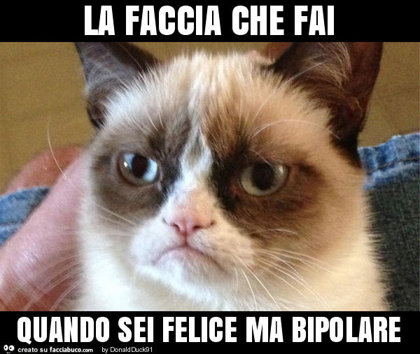 La faccia che fai quando sei felice ma bipolare