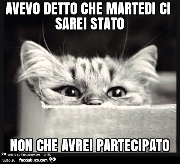 Avevo detto che martedi ci sarei stato non che avrei partecipato