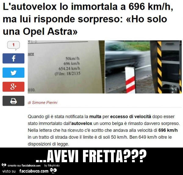 Avevi fretta?