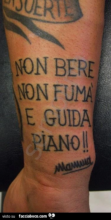 Non bere. Non fumà. E guida piano! Mamma