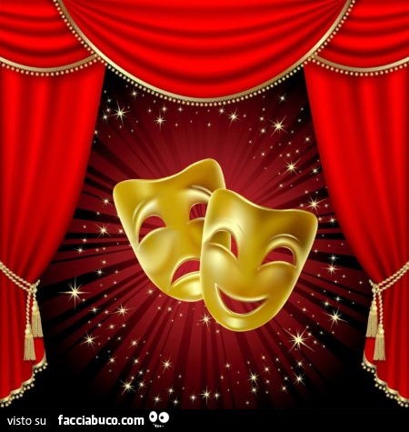 Maschera sorridente e maschera triste