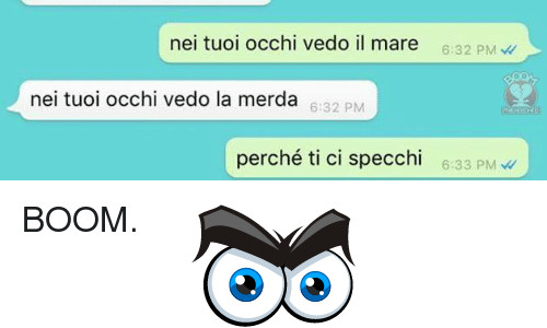 Nei tuoi occhi vedo il mare nei tuoi vedo la merda