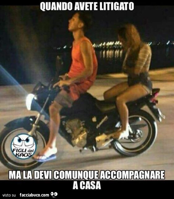 Quando avete litigato ma la devi comunque accompagnare a casa