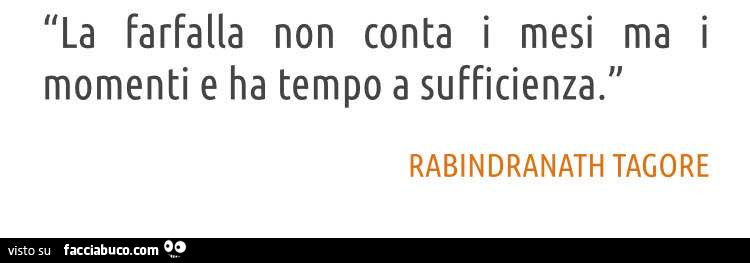 La farfalla non conta i mesi ma i momenti e ha tempo a sufficienza. Rabindranath Tagore