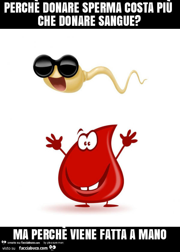Perchè donare sperma costa più che donare sangue? Ma perchè viene fatta a mano