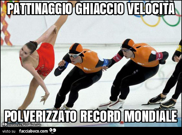 Pattinaggio ghiaccio velocità polverizzato record mondiale