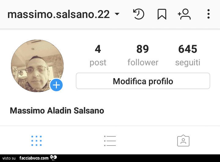 Profilo instagram di Massimo Salsano