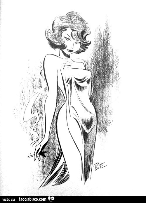 Disegno di donna sexy coperta da una sciugamano