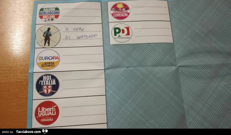Vota il Negro di Whatsapp