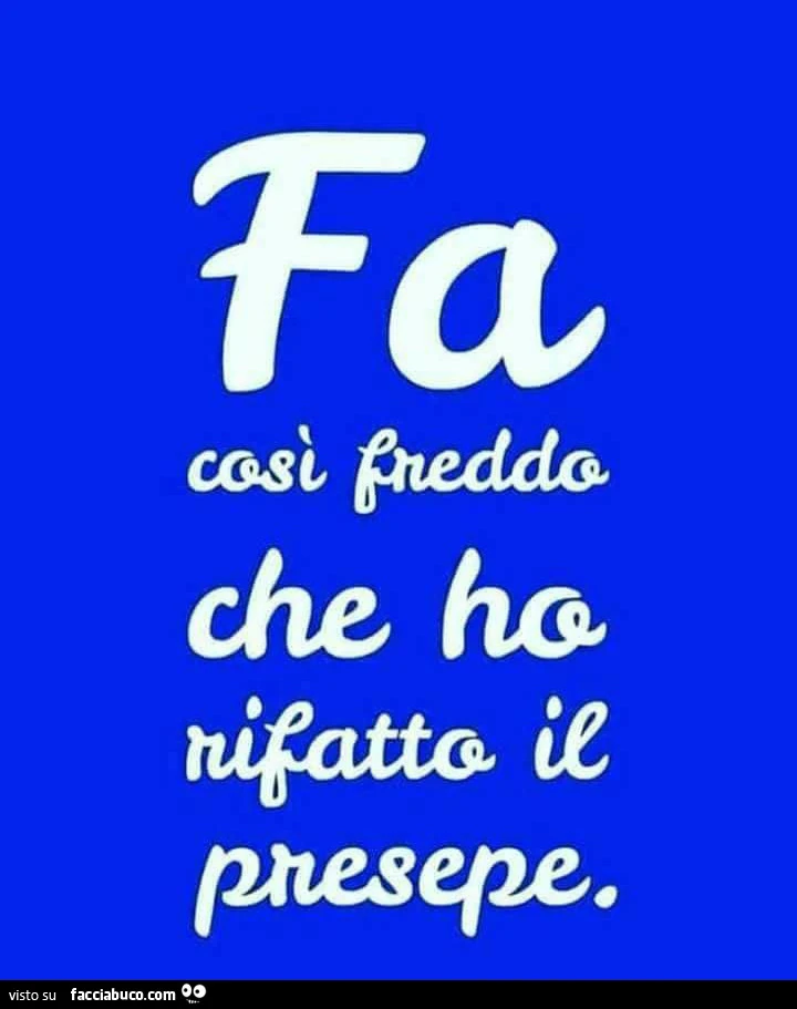 Fa così freddo che ho rifatto il presepe
