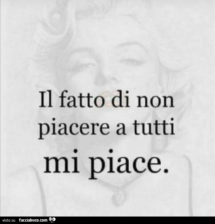 Il fatto di non piacere a tutti mi piace