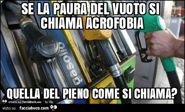 Se la paura del vuoto si chiama acrofobia quella del pieno come si chiama?