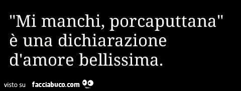 Mi Manchi Porcaputtana E Una Dichiarazione D Amore Bellissima Facciabuco Com