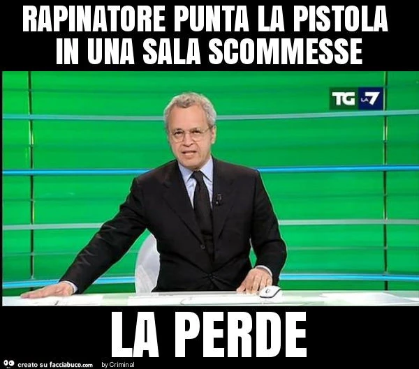 Rapinatore punta la pistola in una sala scommesse la perde