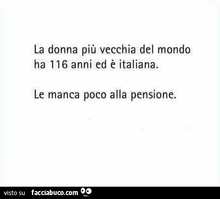 La donna più vecchia del mondo ha 116 anni ed è italiana. Le manca poco alla pensione