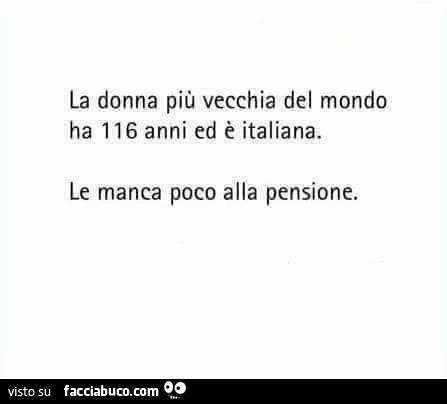 La donna più vecchia del mondo ha 116 anni ed è italiana. Le manca poco alla pensione