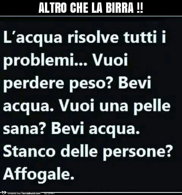 Altro che la birra