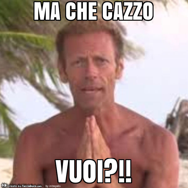 Ma che cazzo vuoi?