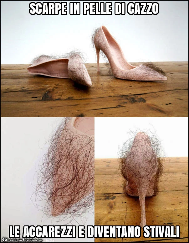 Scarpe in pelle di cazzo le accarezzi e diventano stivali