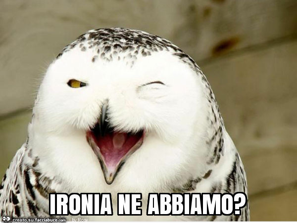 Ironia ne abbiamo?