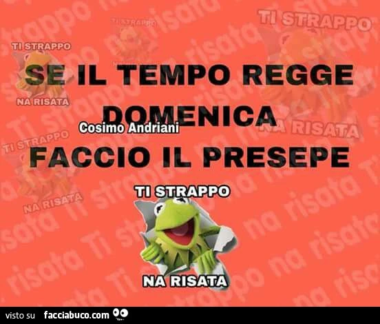 Se il tempo regge, domenica faccio il presepe