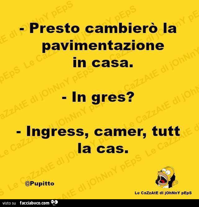 Presto cambierò la pavimentazione In casa. In gres? Ingress, camer, tutt la cas