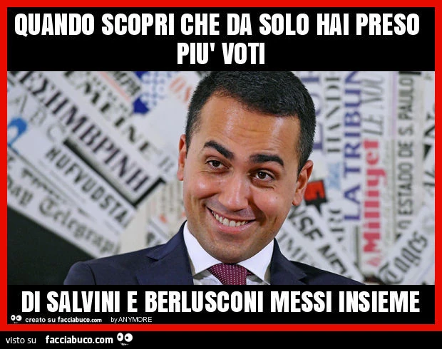 Quando scopri che da solo hai preso più voti di salvini e berlusconi messi insieme