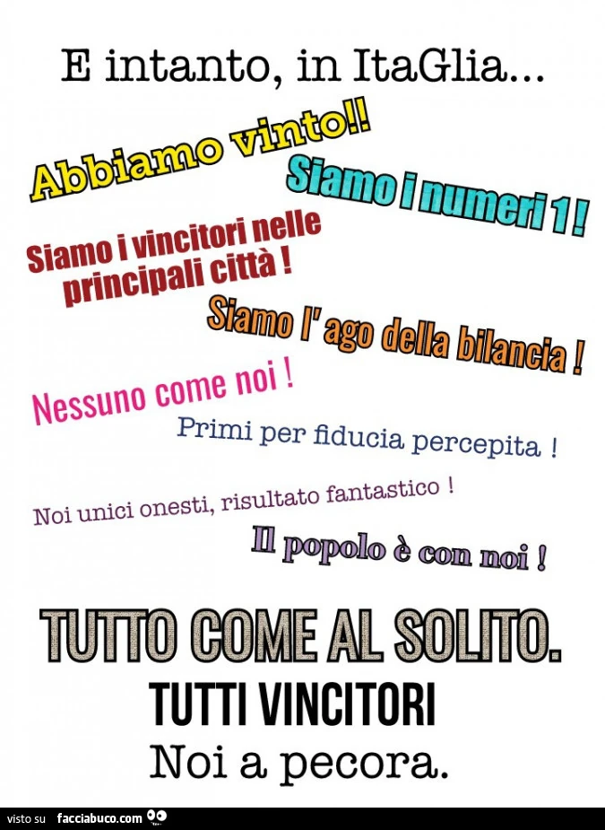 E intanto, in Itaglia: tutti vincitori noi a pecora