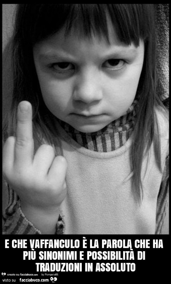 E che vaffanculo è la parola che ha più sinonimi e possibilità di traduzioni in assoluto