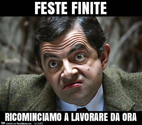 Feste finite ricominciamo a lavorare da ora