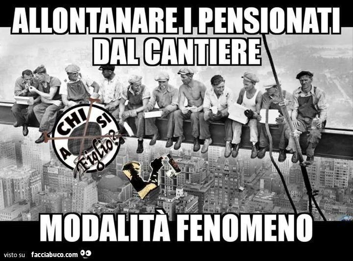 Allontanare i pensionati dal cantiere. Modalità fenomeno