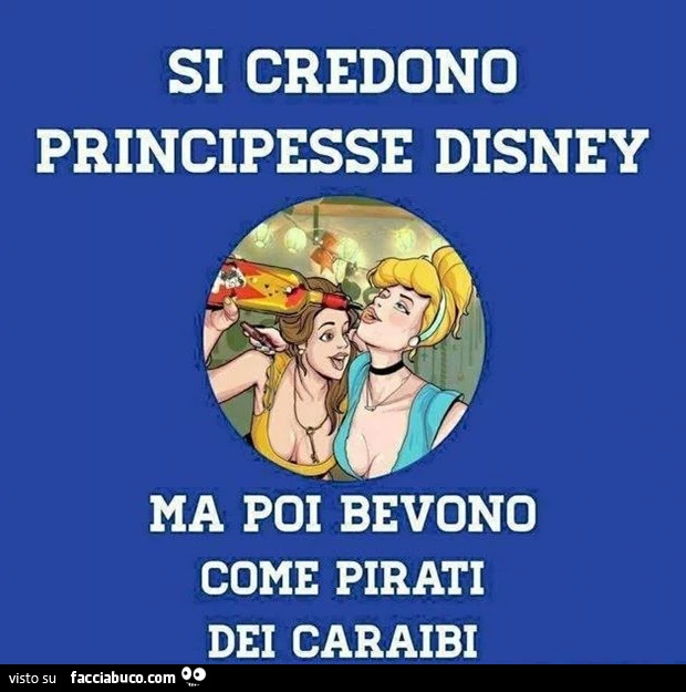 Si credono principesse disney ma poi bevono come pirati dei caraibi