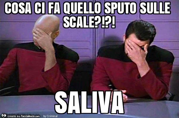 Cosa ci fa quello sputo sulle scale?!?! Saliva