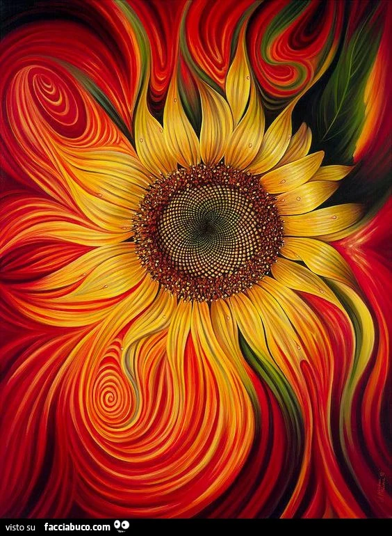 Girasole immerso nei colori