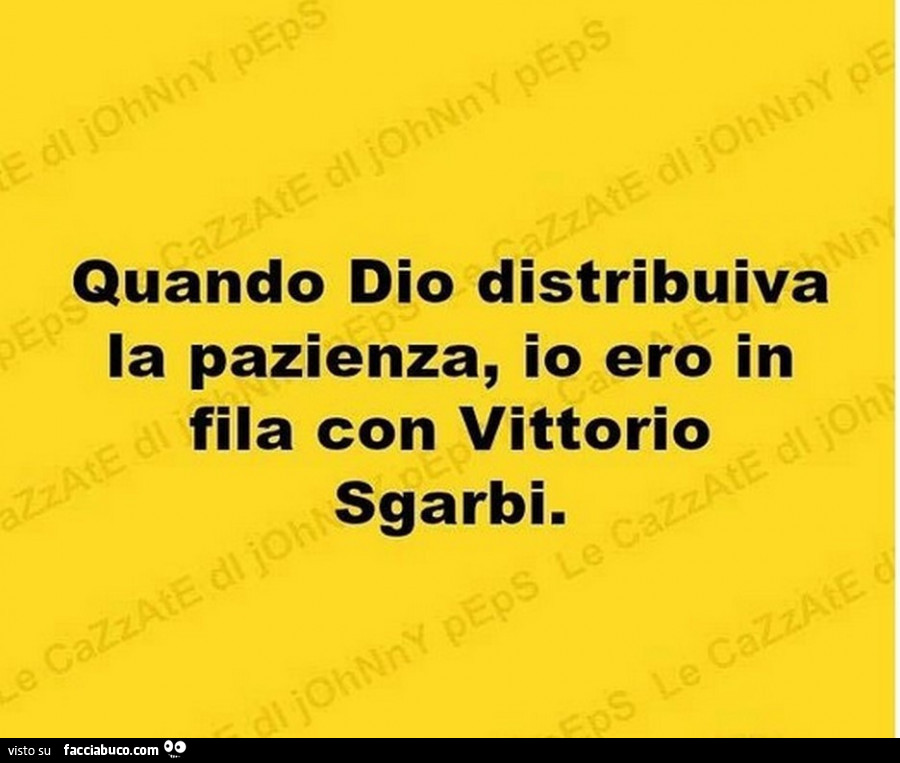 Quando dio distribuiva la pazienza, io ero in fila con vittorio sgarbi