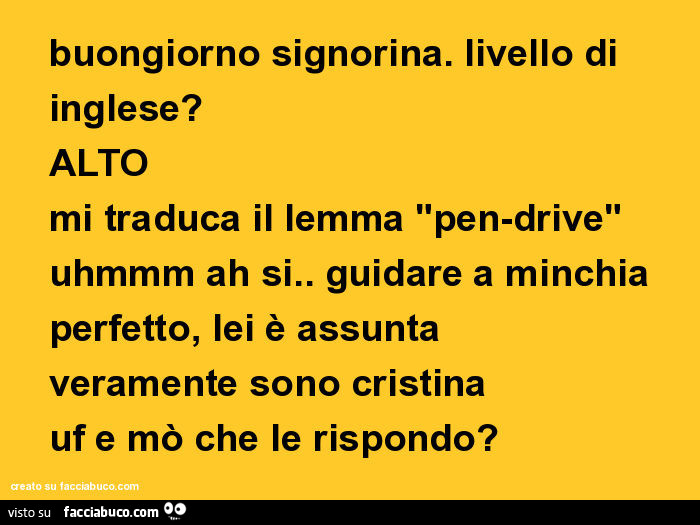 signorina inglese signorina inglese