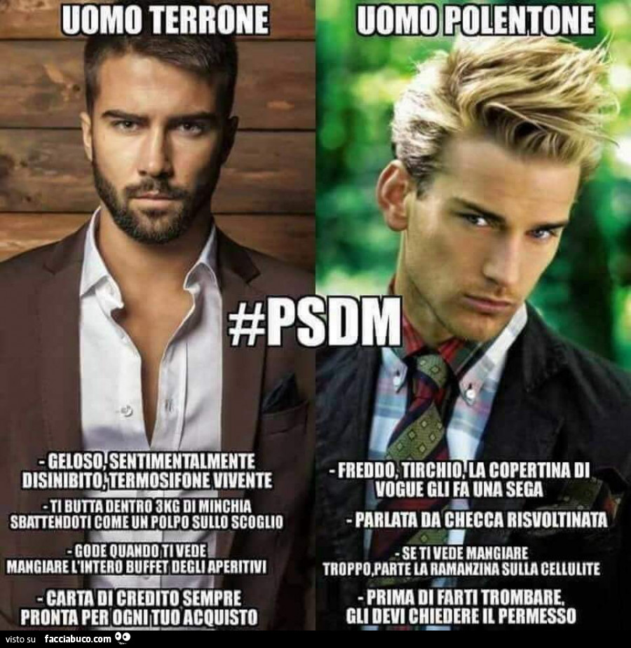 Uomo terrone vs uomo polentone