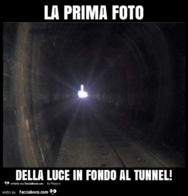 La prima foto della luce in fondo al tunnel