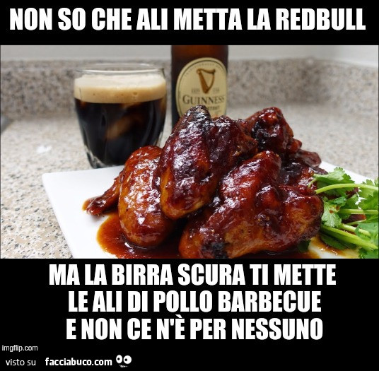 Non so che ali metta la ma la scura ti mette le ali di pollo barbecue e non ce n'è per nessuno