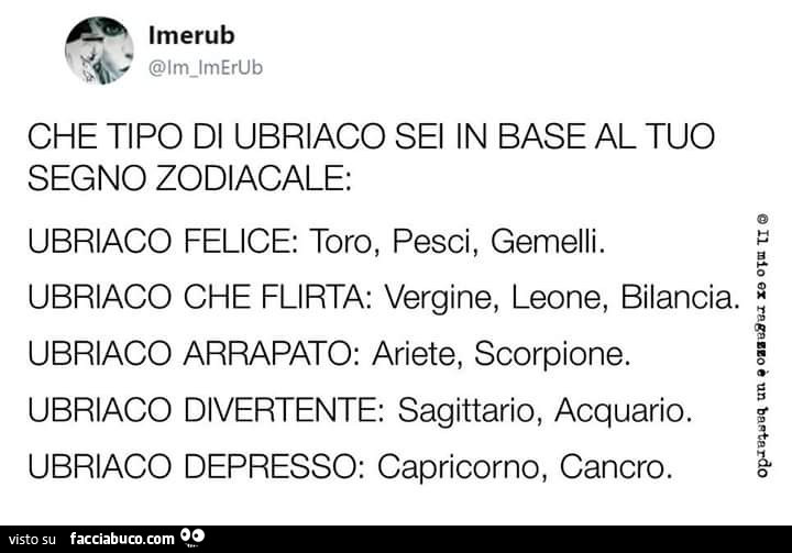 Che tipo di ubriaco sei in base al tuo segno zodiacale